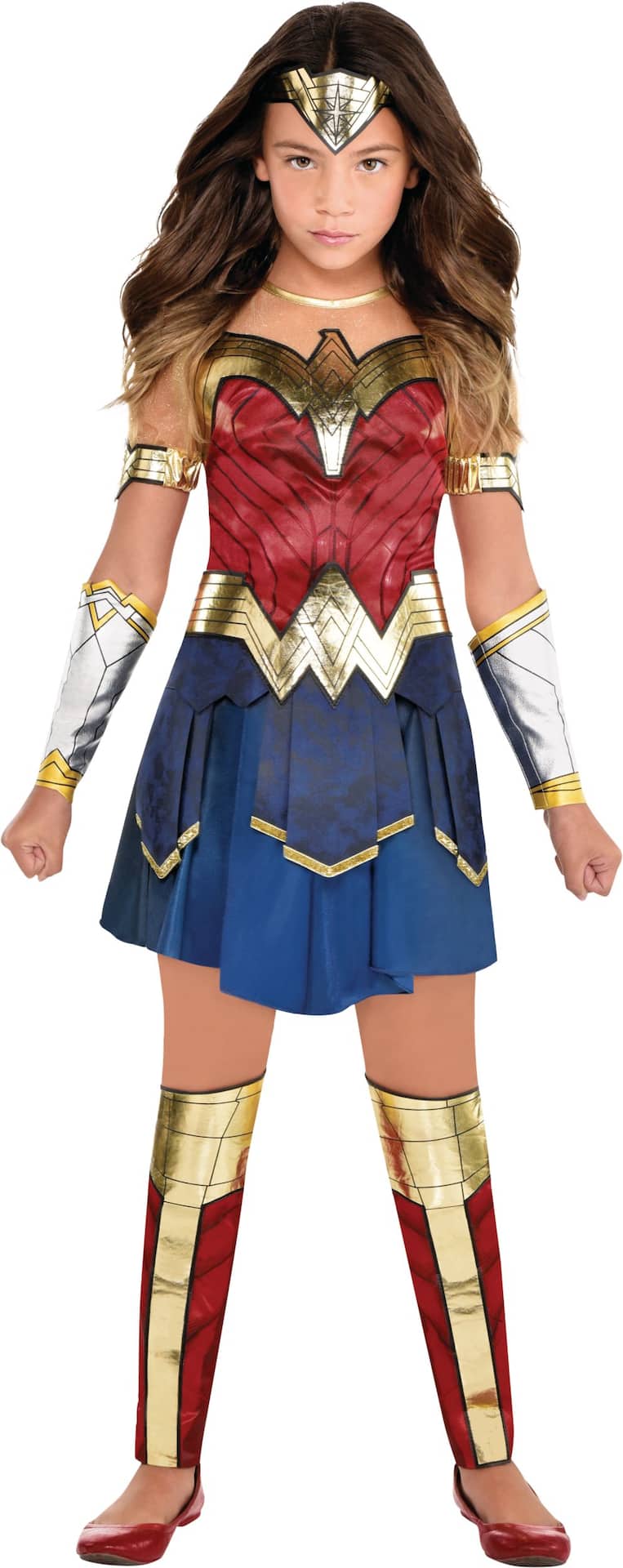 Kids DC Wonder Woman Red Blue Dress Halloween Costume Assorted Sizes Party City