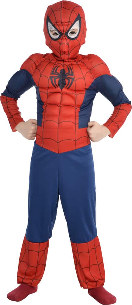 Disney Kids Classic Spider Man Muscle Halloween Costume with Breathable  Mask, Assorted Sizes | Party City
