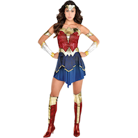 Wonder Woman Red/Blue Dress Costume with Accessories for Halloween/Parties, Assorted Sizes