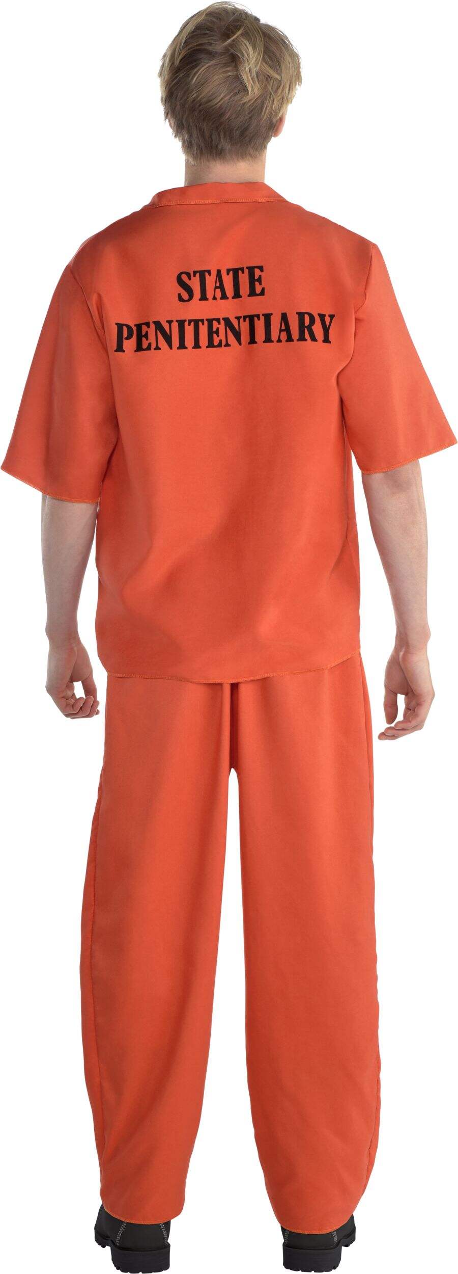 Men's Prison Inmate Orange Outfit with Shirt & Pants Halloween Costume