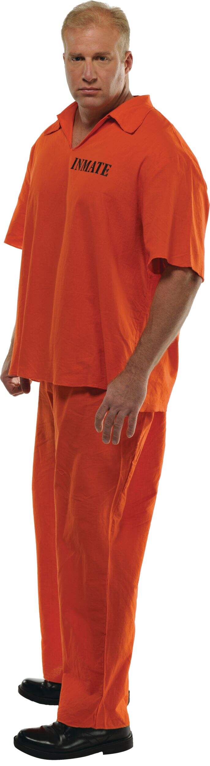 Prison Inmate Halloween Costume, Orange, Adult, Plus Size Party City