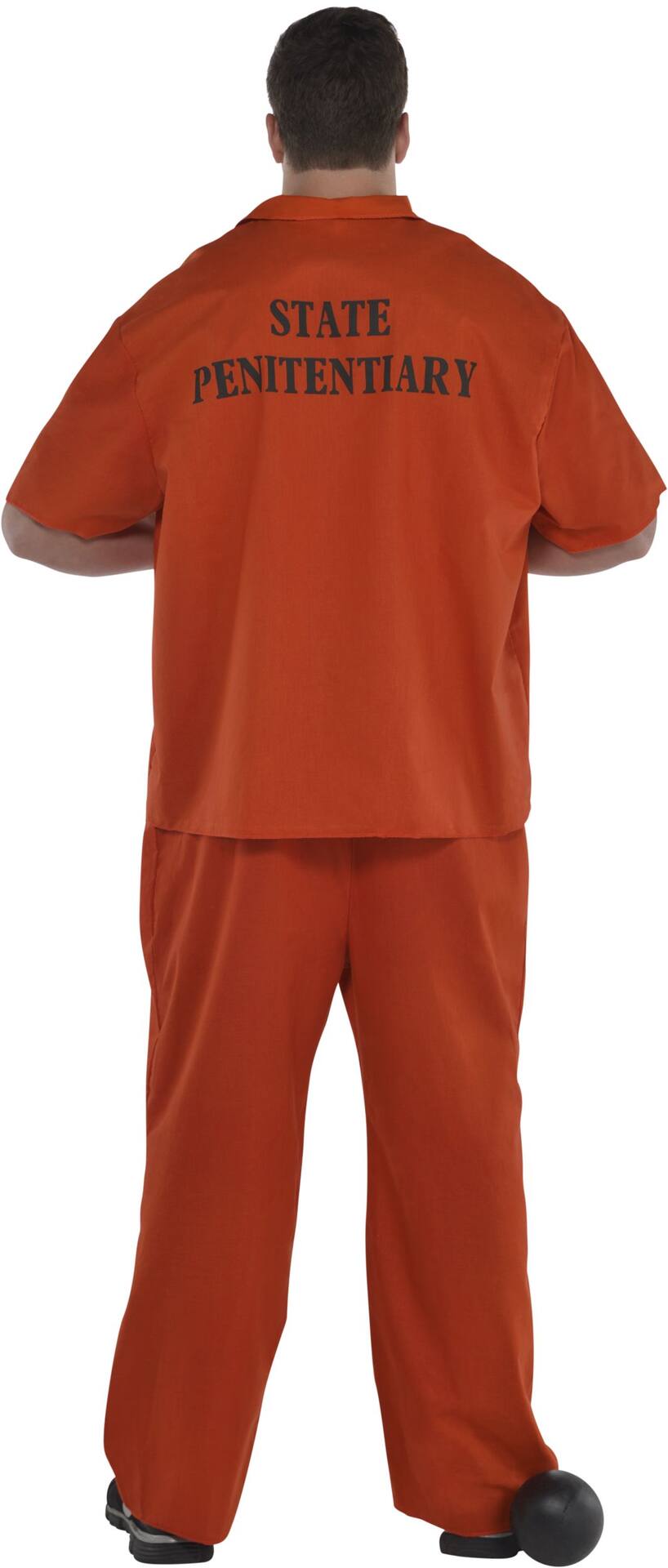 Prison Inmate Halloween Costume, Orange, Adult, Plus Size Party City