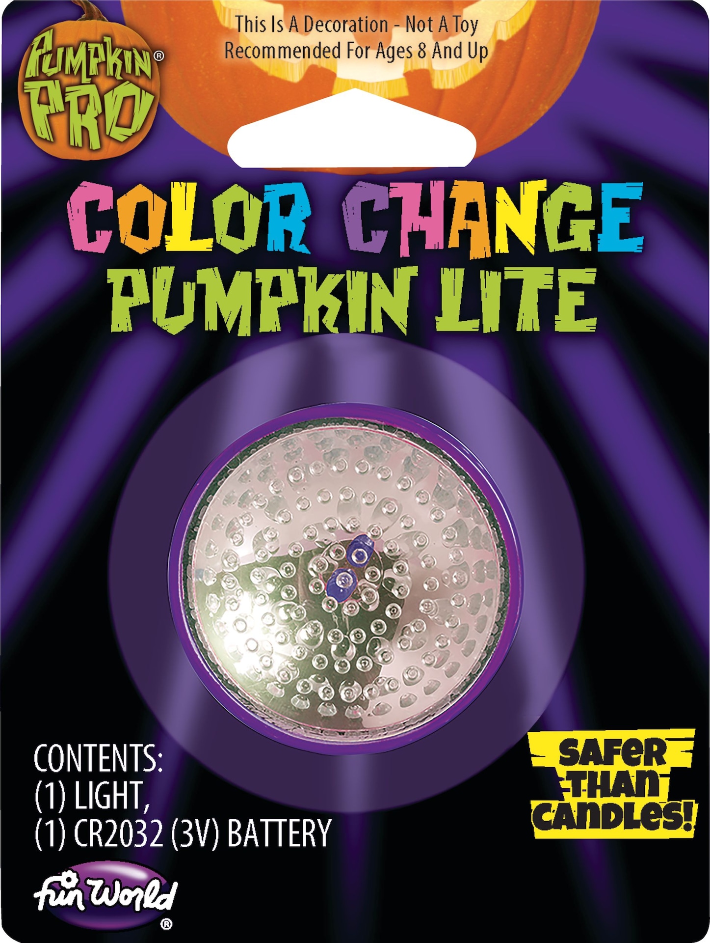 LED Pumpkin Light with Batteries, Colour Changing, 5-in