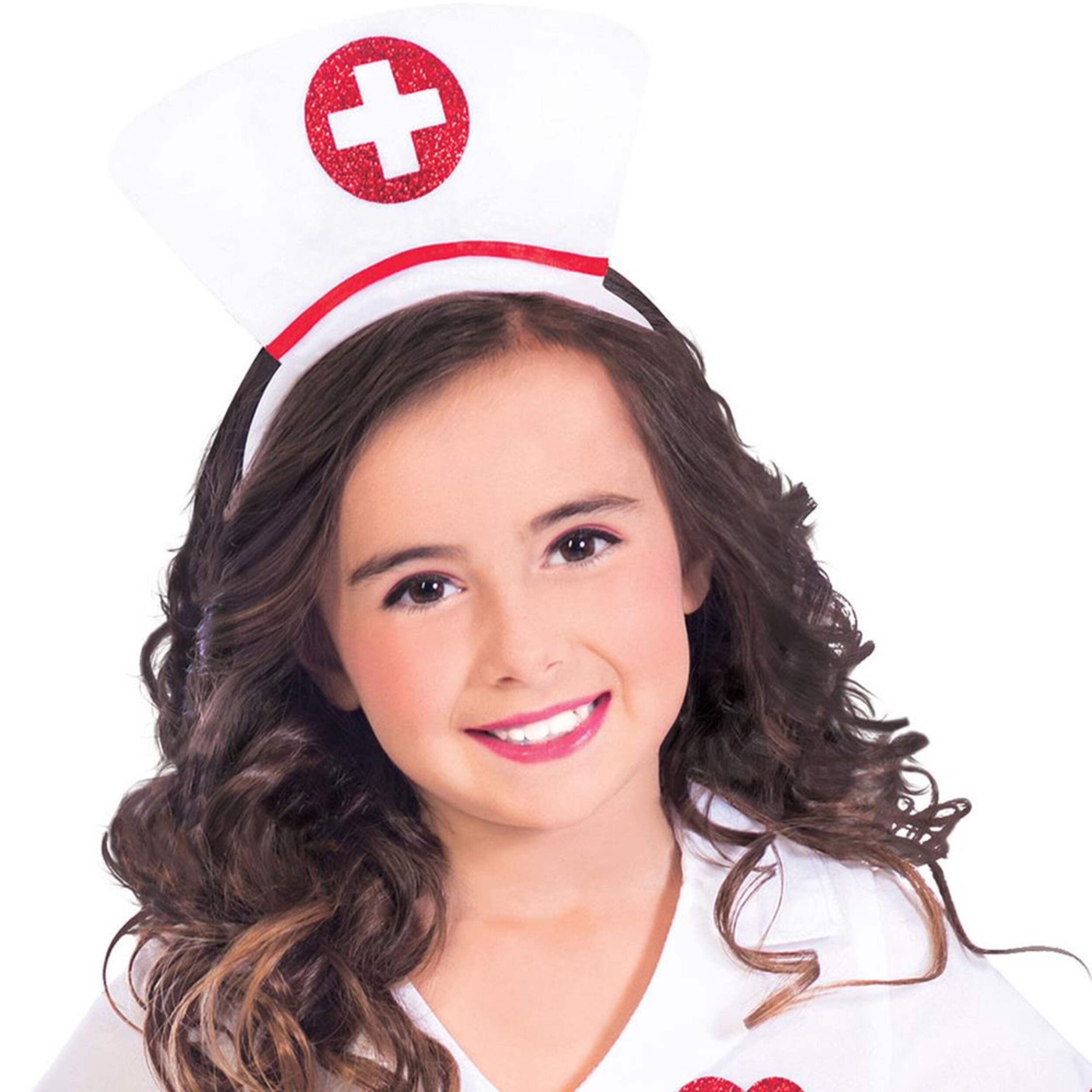 Kids' Nurse White Dress with Hat & Apron Halloween Costume, Assorted