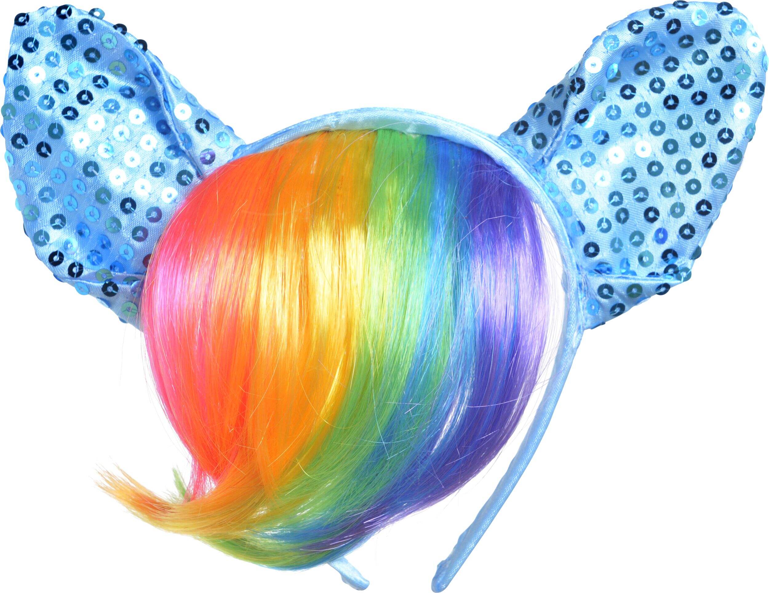Kids' My Little Pony Rainbow Dash Kit with Headband Ears & Hair & Tail, Rainbow, One Size, 2-pk, Wearable Costume Accessories for Halloween Front_Flat