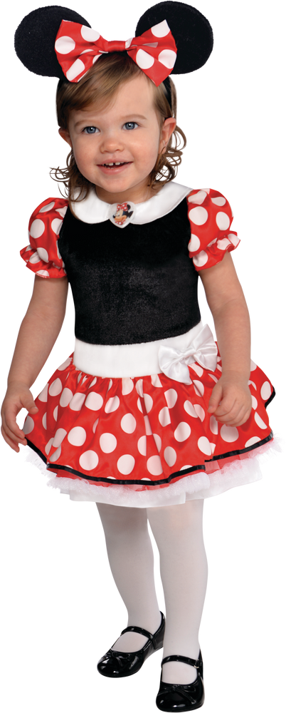 Infant Disney Minnie Mouse Red/White Polka Dot Overall Dress with ...