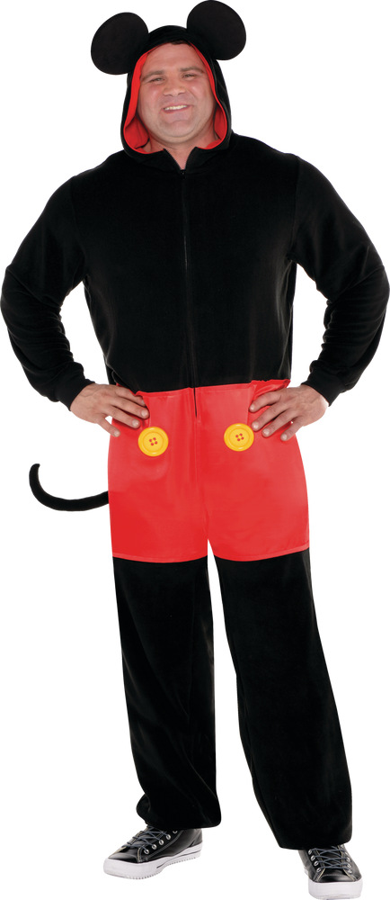 Adult Disney Mickey Mouse Costume With Gloves mens S/M Cozie Tail Yellow  Buttons | eBay