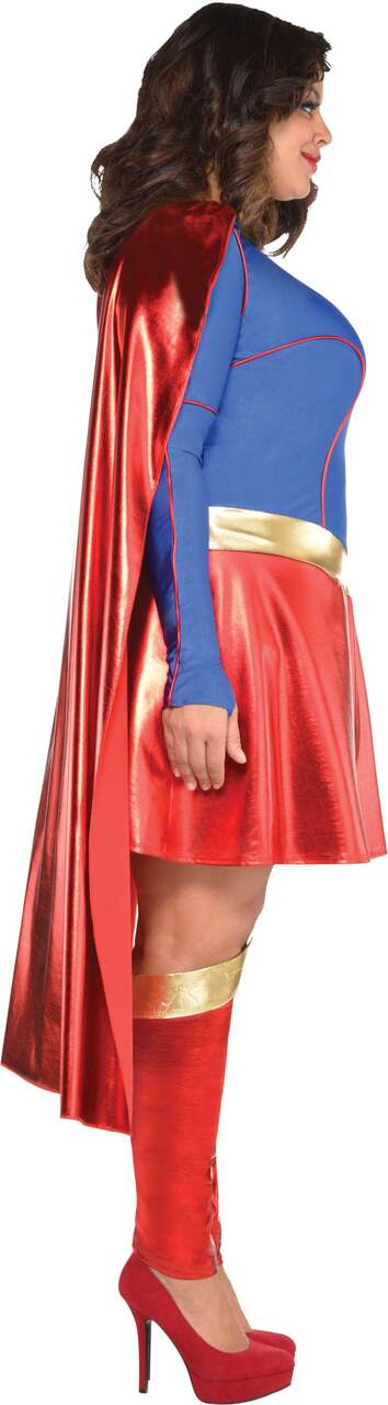 Superman Supergirl Costume for Adults, Size Large, Includes a Dress with an  Attached Cape and Leg Warmers