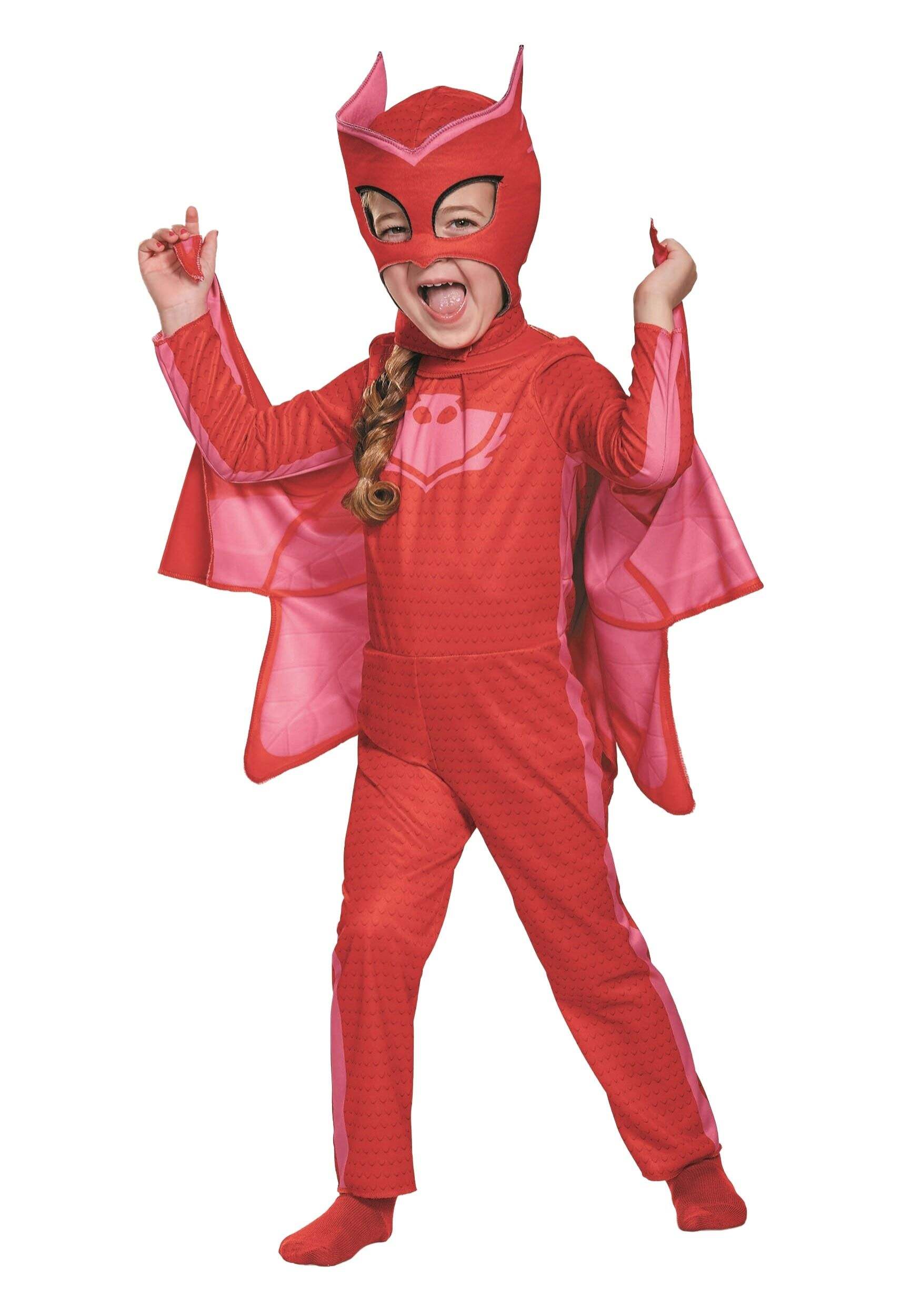 Costume Pyjamasques Bibou, enfants, combinaison rouge avec cape et masque, petit Front_Angled_Left