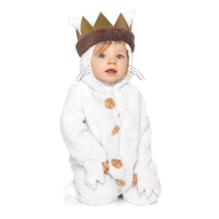 Infant Where the Wild Things Are Max White Jumpsuit with Hood Halloween Costume, Assorted Sizes Front_Angled_Right