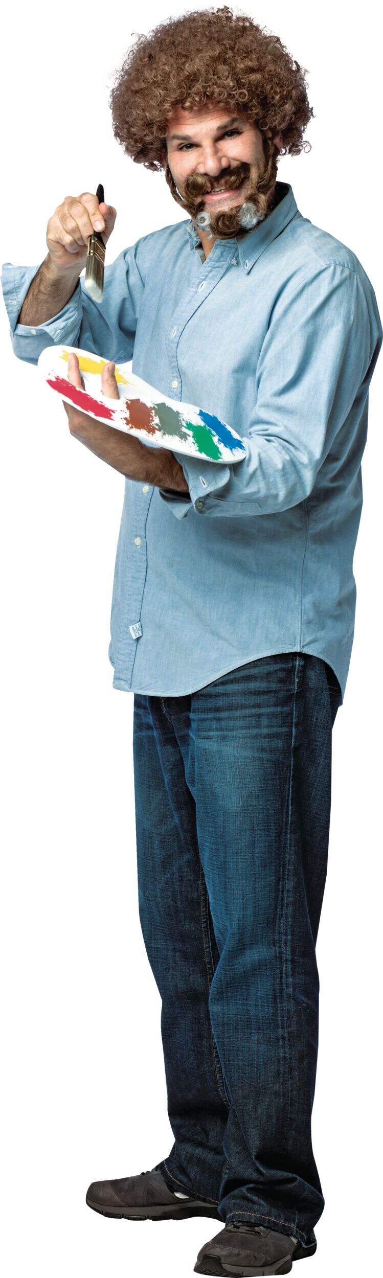 Bob Ross Costume Accessory Kit, Adult Front_Angled_Left