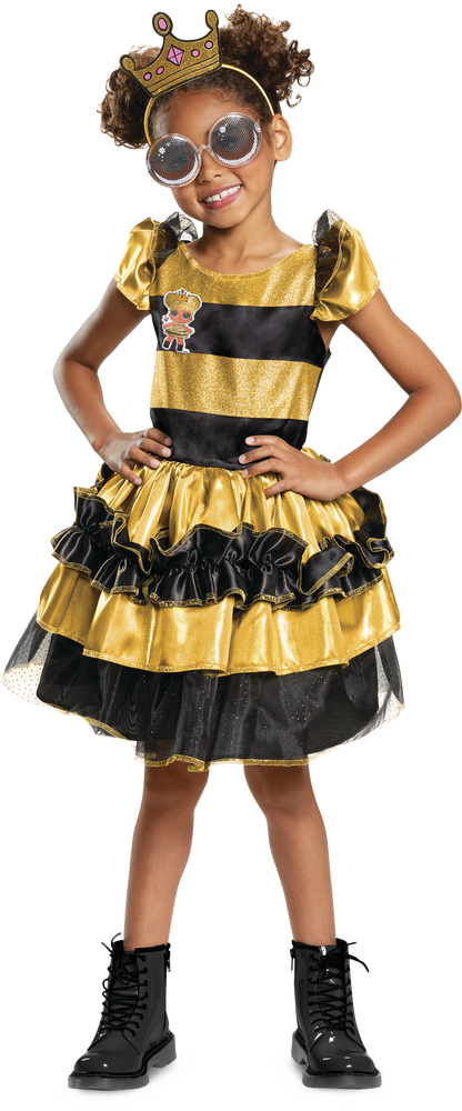 Kids' L.O.L. Surprise! Queen Bee Gold/Black Striped Dress with Crown ...