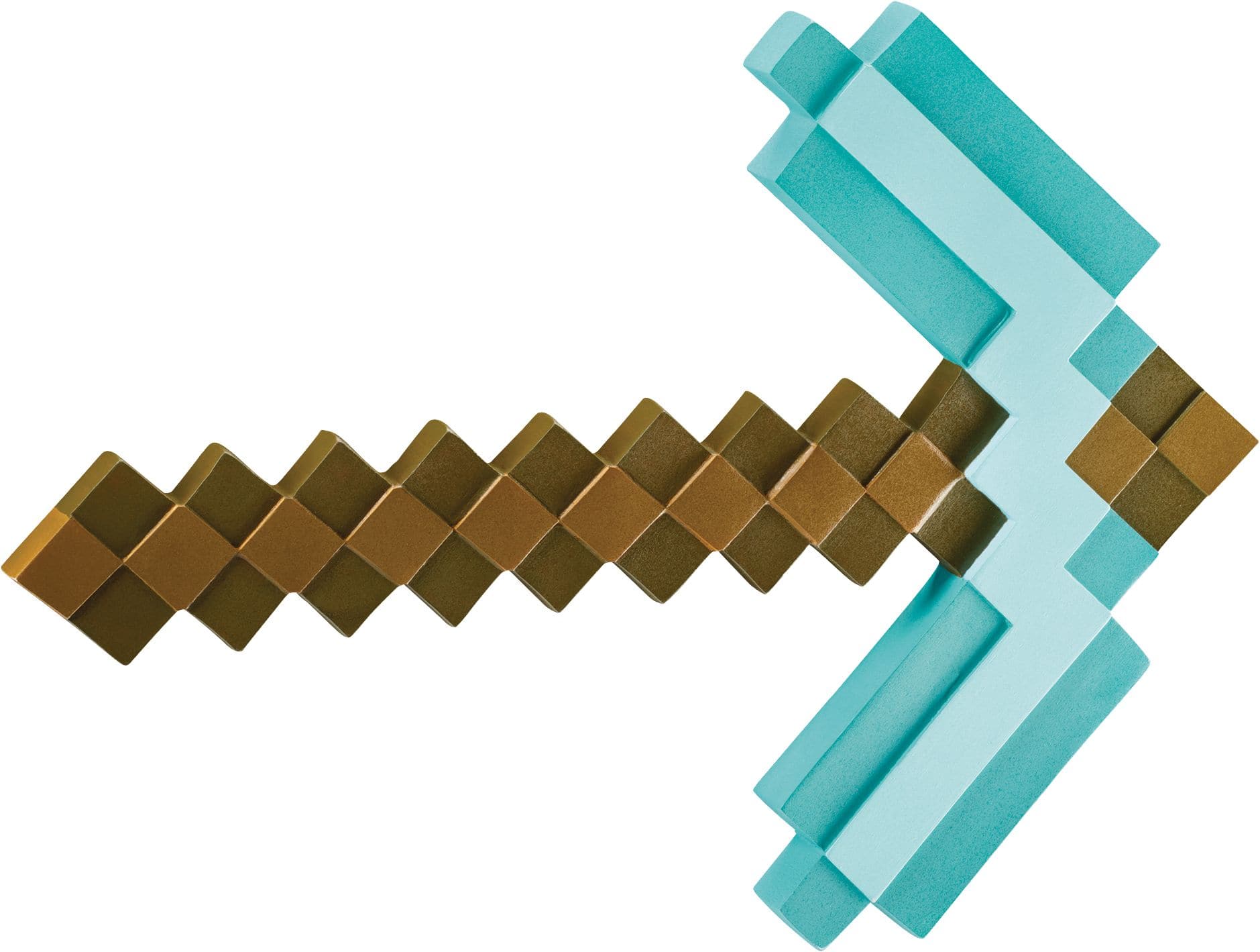 Minecraft Diamond Pickaxe Sword Pixelated Square Weapon, Blue/Brown, 16-in,  Wearable Costume Accessory for Halloween