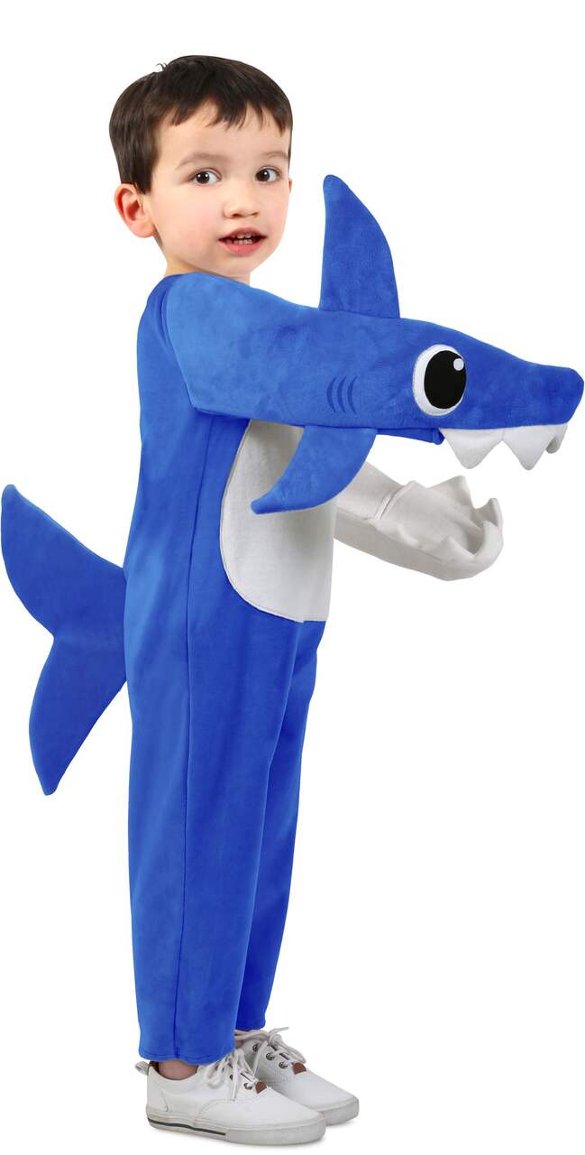 Kids' Baby Shark Daddy Shark Blue Jumpsuit Halloween Costume, Small