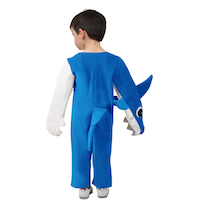 Kids' Baby Shark Daddy Shark Blue Jumpsuit Halloween Costume, Assorted Sizes Back_Flat