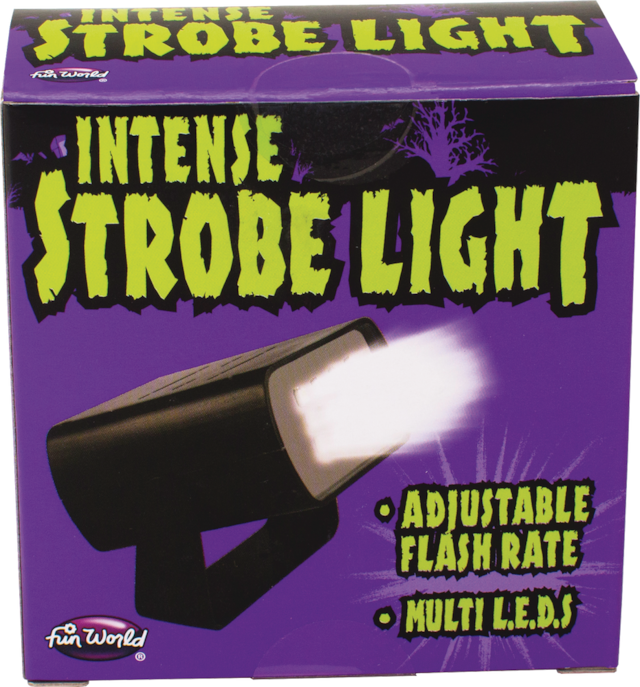 LED Intense Strobe Light with Adjustable Flash Rate, Black, 7.5in