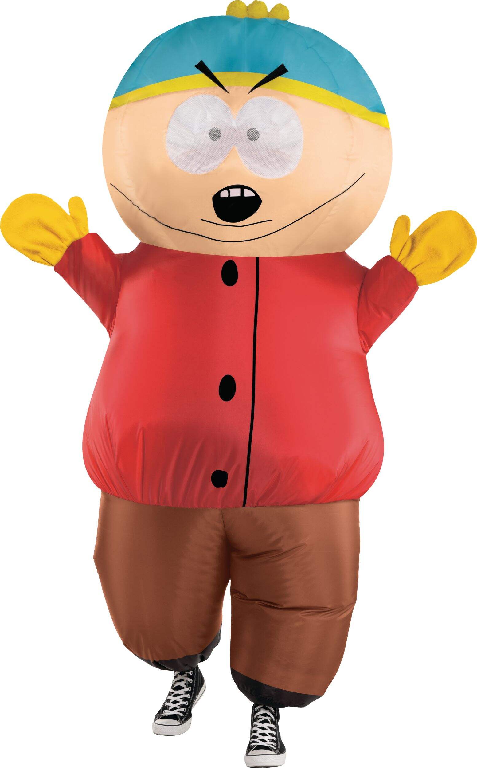 Adult  South Park Cartman Red/Brown Inflatable Halloween Costume, One Size Front_Flat
