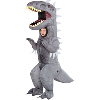 Kids' T-Rex Dinosaur Grey Inflatable Halloween Costume, One Size Front_Angled_Left