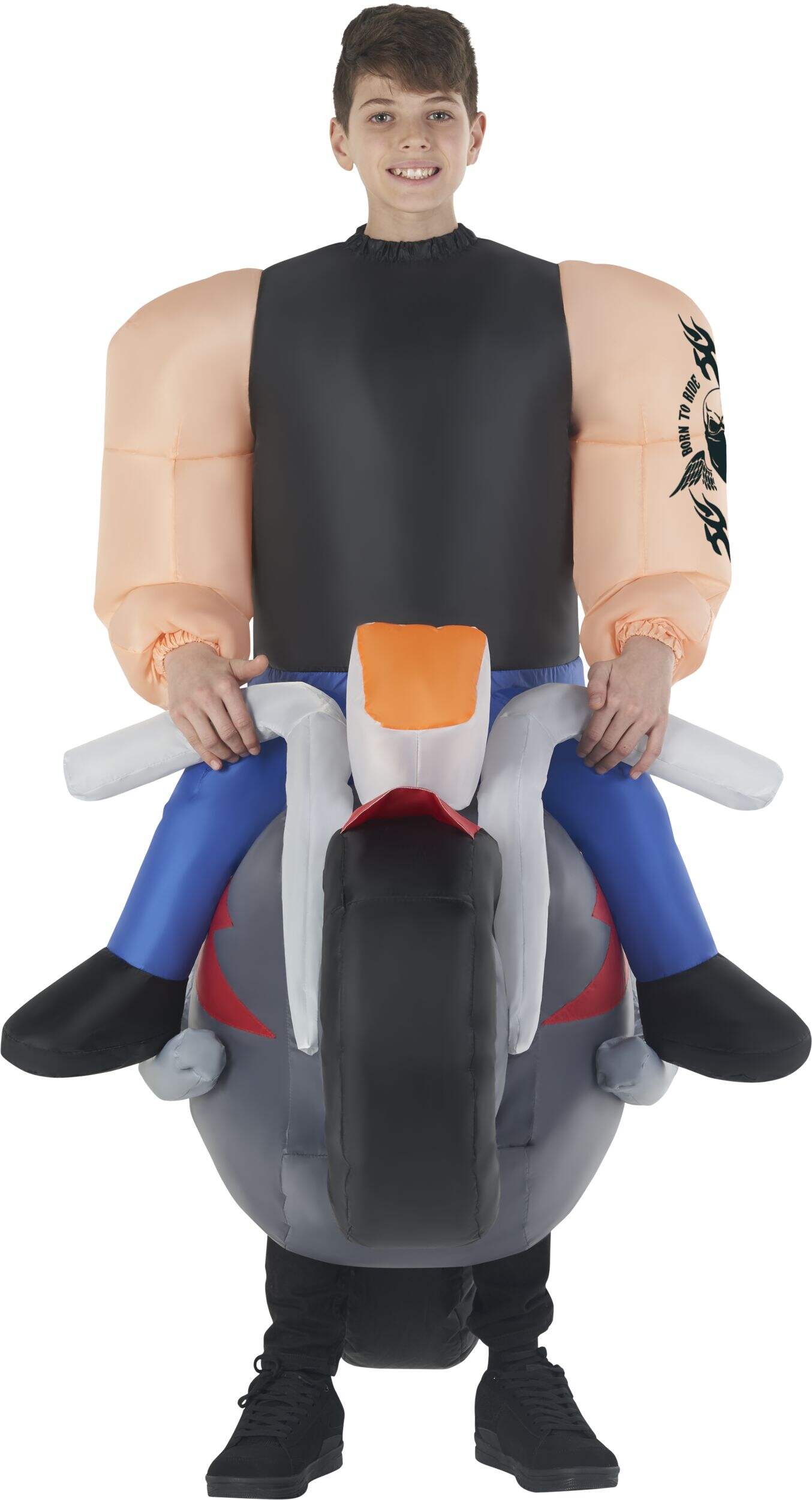 Kids' Hells Biker Multi-Coloured Inflatable Halloween Costume, One Size Front_Flat