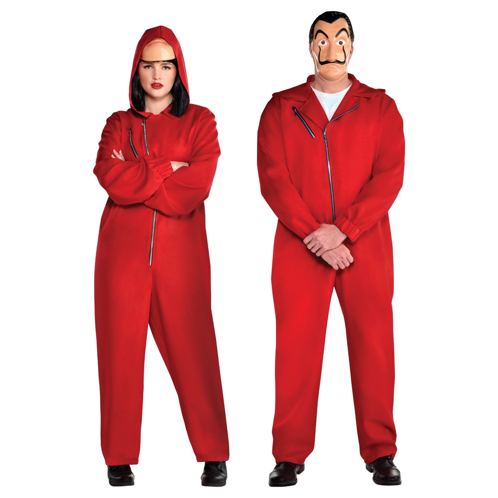 Adult Money Heist Costume, Plus Size, MultiColoured Party City