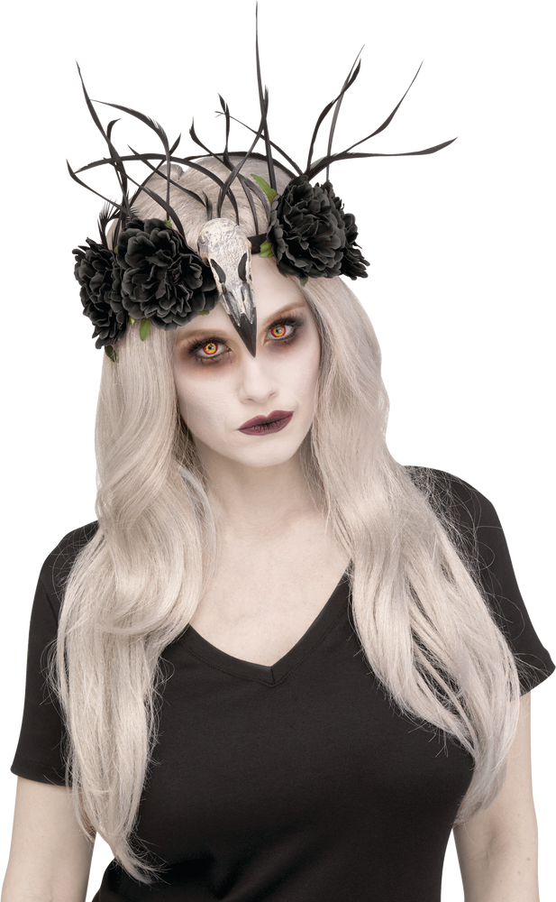 Goth Pixie Gemstone Headpiece, Black, One Size, Wearable Costume