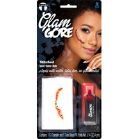 Tinsley Transfers Stitches Temporary Tattoo & Fake Blood, Red, 2-pk, Wearable Favours  for Halloween Front_Flat