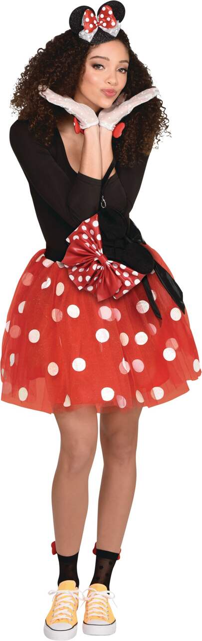 Classic Mascot Costume Compatible with Mickey and Minnie Mouse Adult Size  for Men & Women Birthday Party 