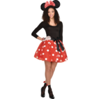 Jupe tutu en tulle à pois Disney Minnie Mouse pour adulte, rouge/blanc,  grand, accessoire de costume à porter pour l'Halloween