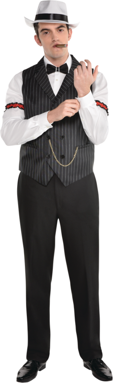 1920s Mens Vest Accessories Gatsby Gangster Costume Accessories Set 20s Hat  Susp