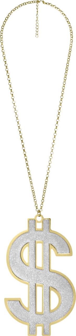 Dollar Sign Necklace With Glitter Bling