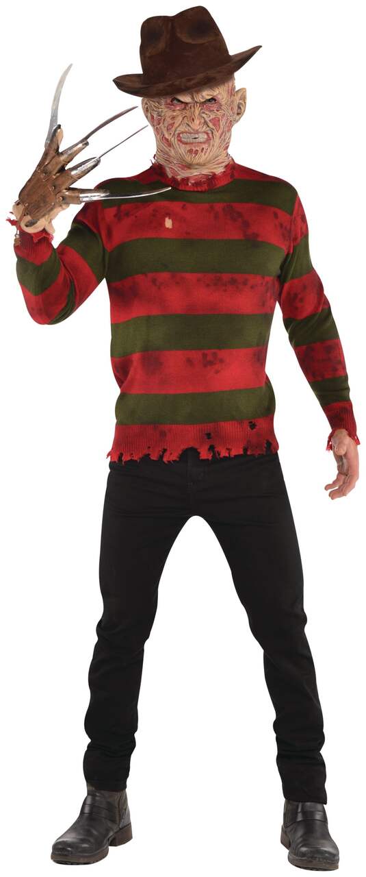 A Nightmare on Elm Street Freddy Kruger Long Sleeve Sweater, Red