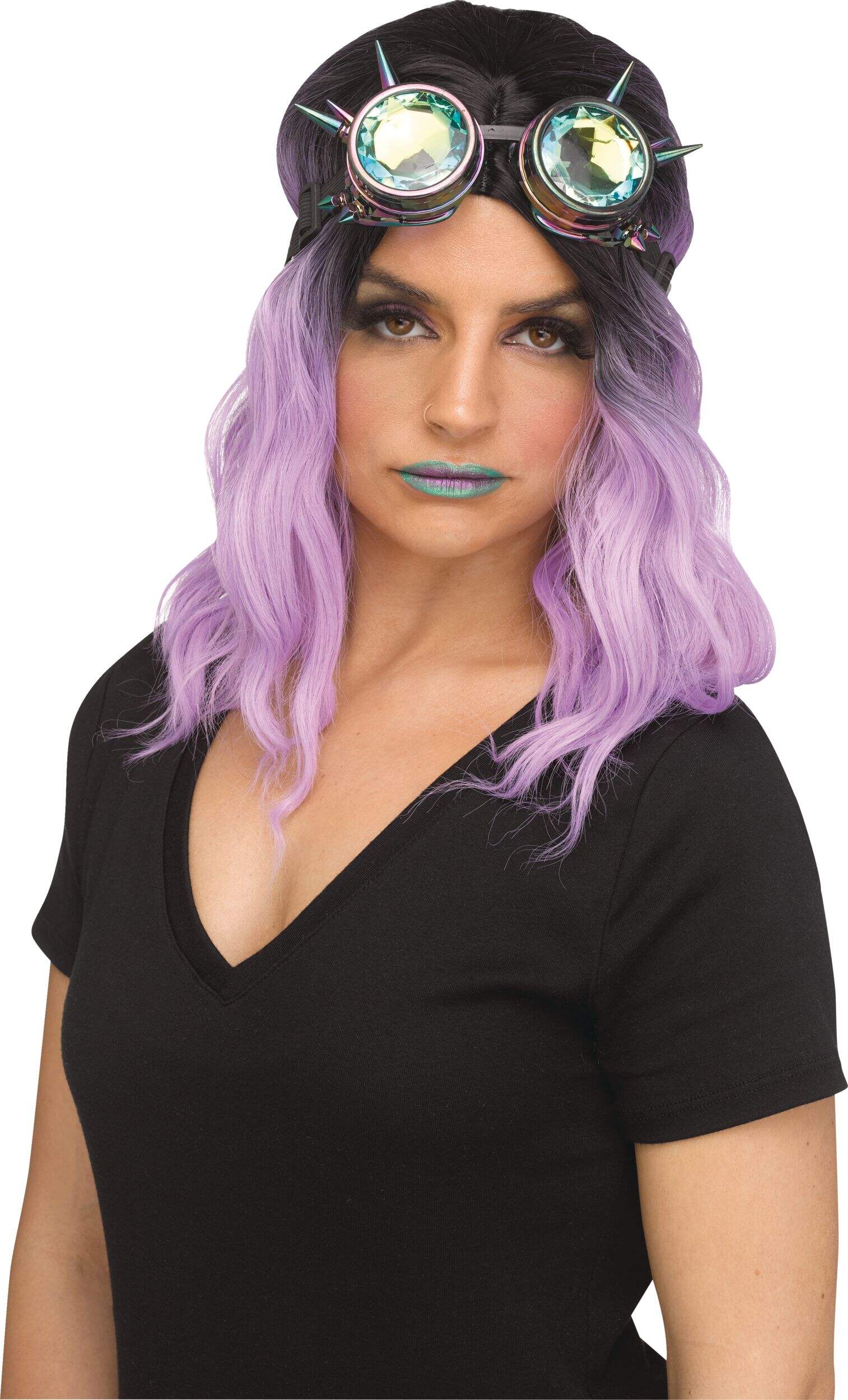 Lunettes steampunk, multicolore, taille unique, accessoire de costume à porter pour l'Halloween Front_Flat