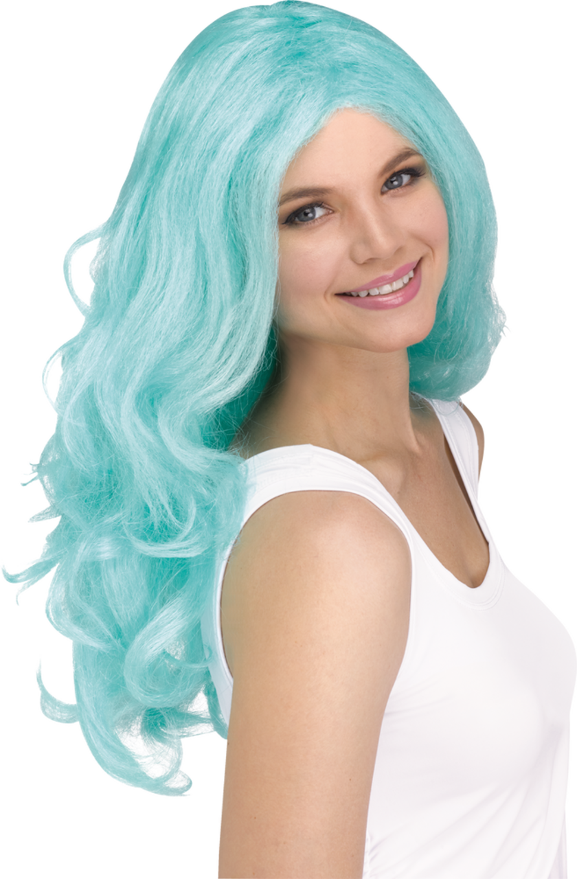 Long top turquoise wig