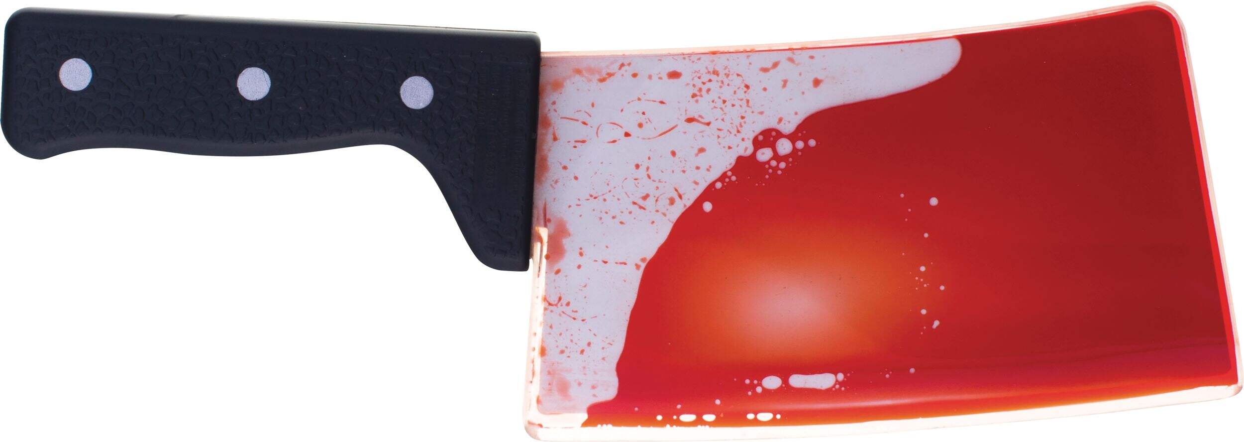 Bleeding Cleaver Knife Weapon, Red/Grey, 12in, Wearable Costume Prop