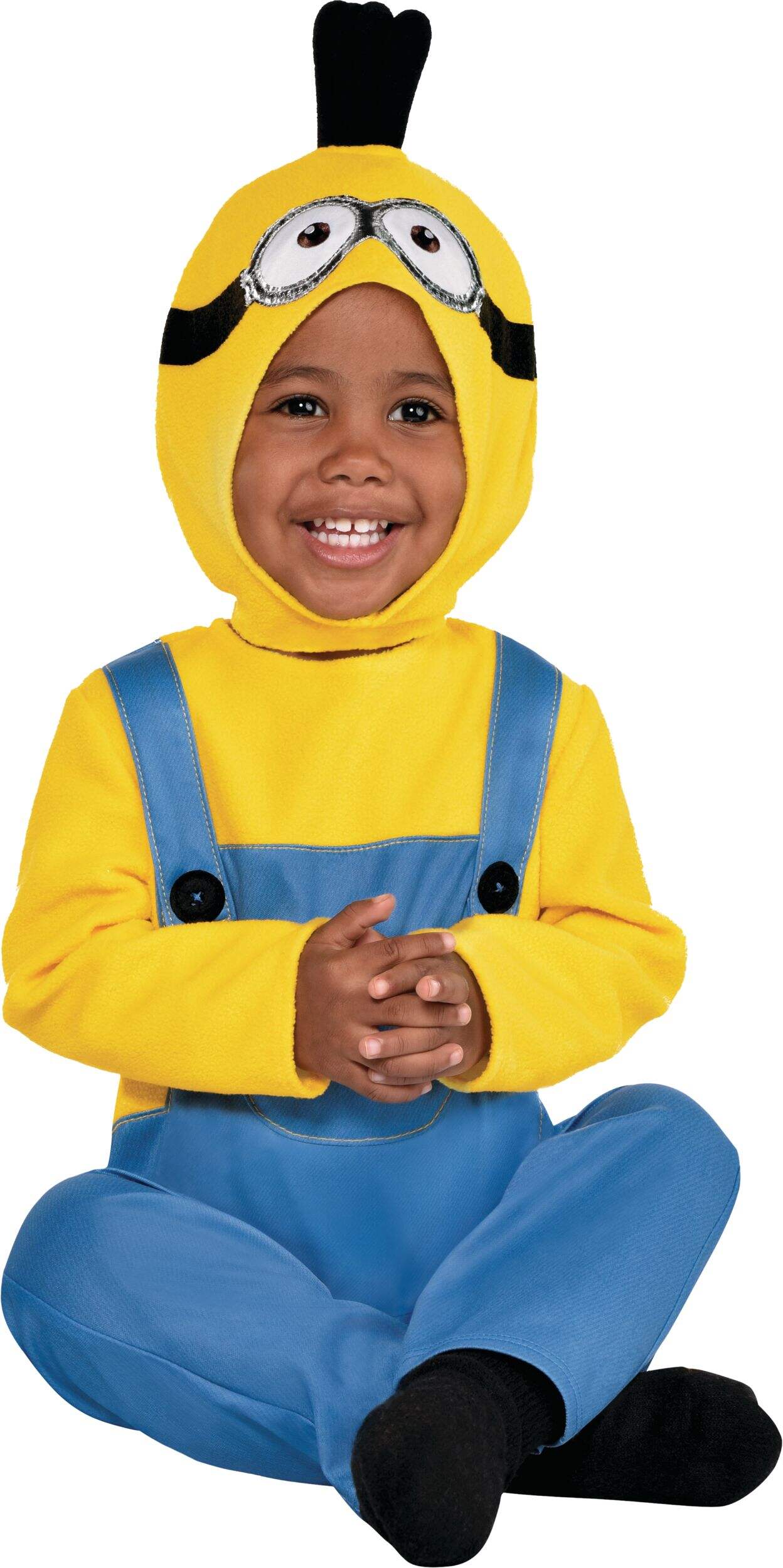 Infant & Toddler Despicable Me Minion Kevin Yellow/Blue Jumpsuit with Hood Halloween Costume, Assorted Sizes Front_Flat
