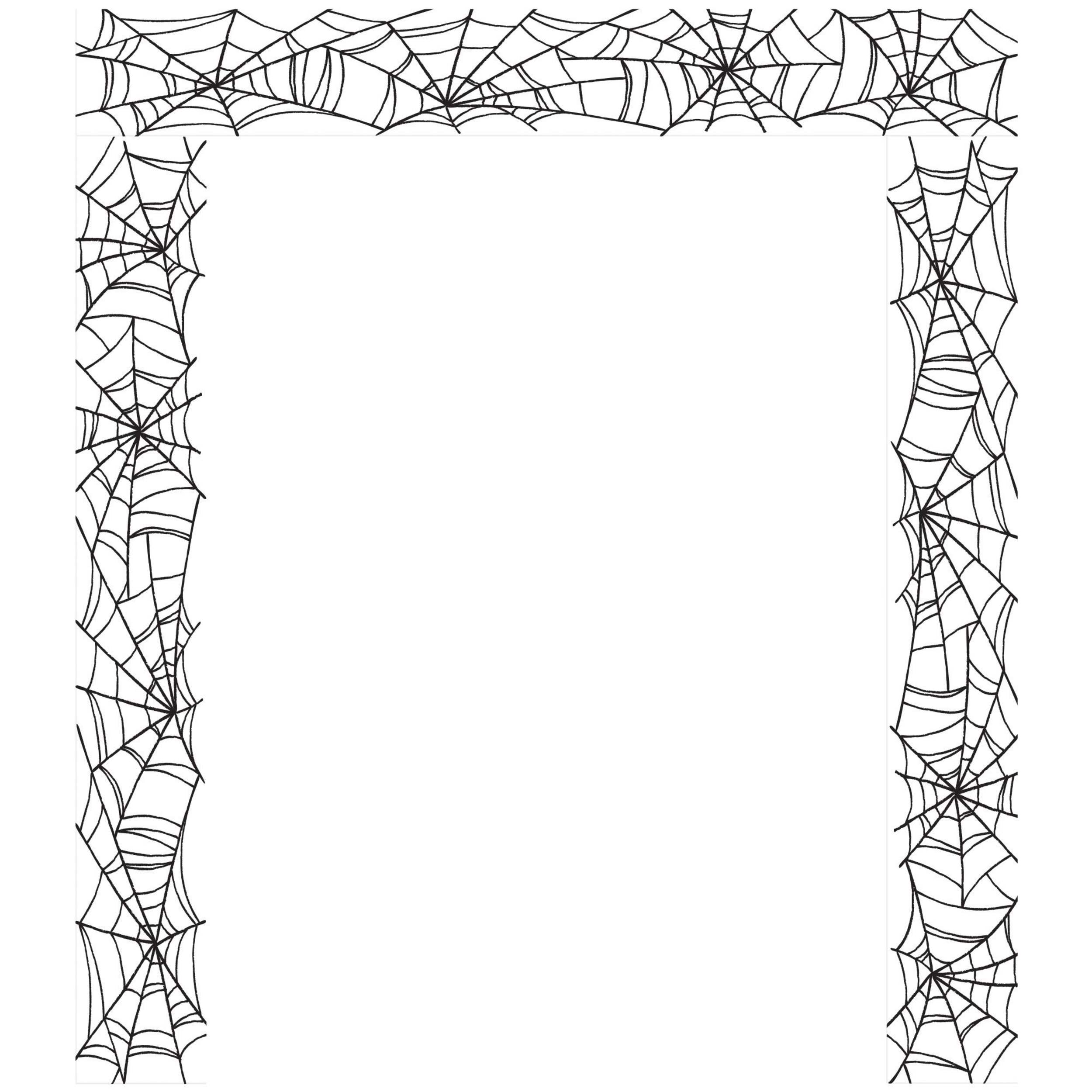 Spider Web Doorway Entry, Black/White, 11.5-in, Indoor Decoration for Halloween Front_Flat