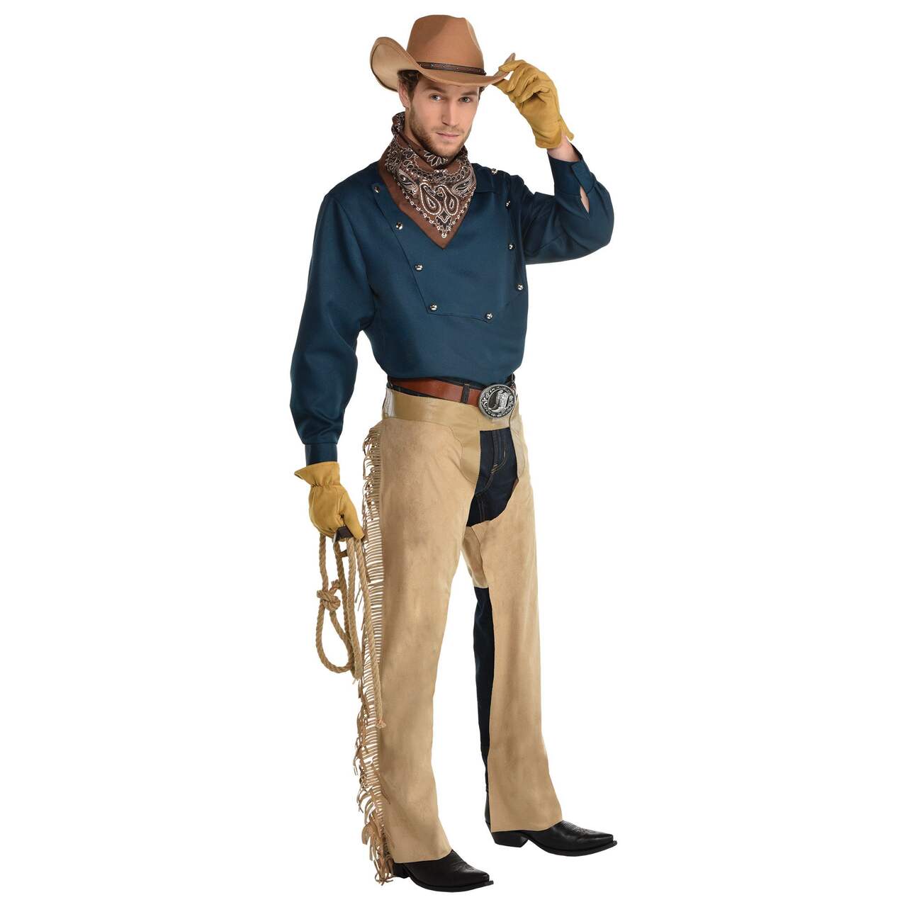 Jambières de cowboy western, beige, taille unique, accessoire de costume à  porter pour l'Halloween
