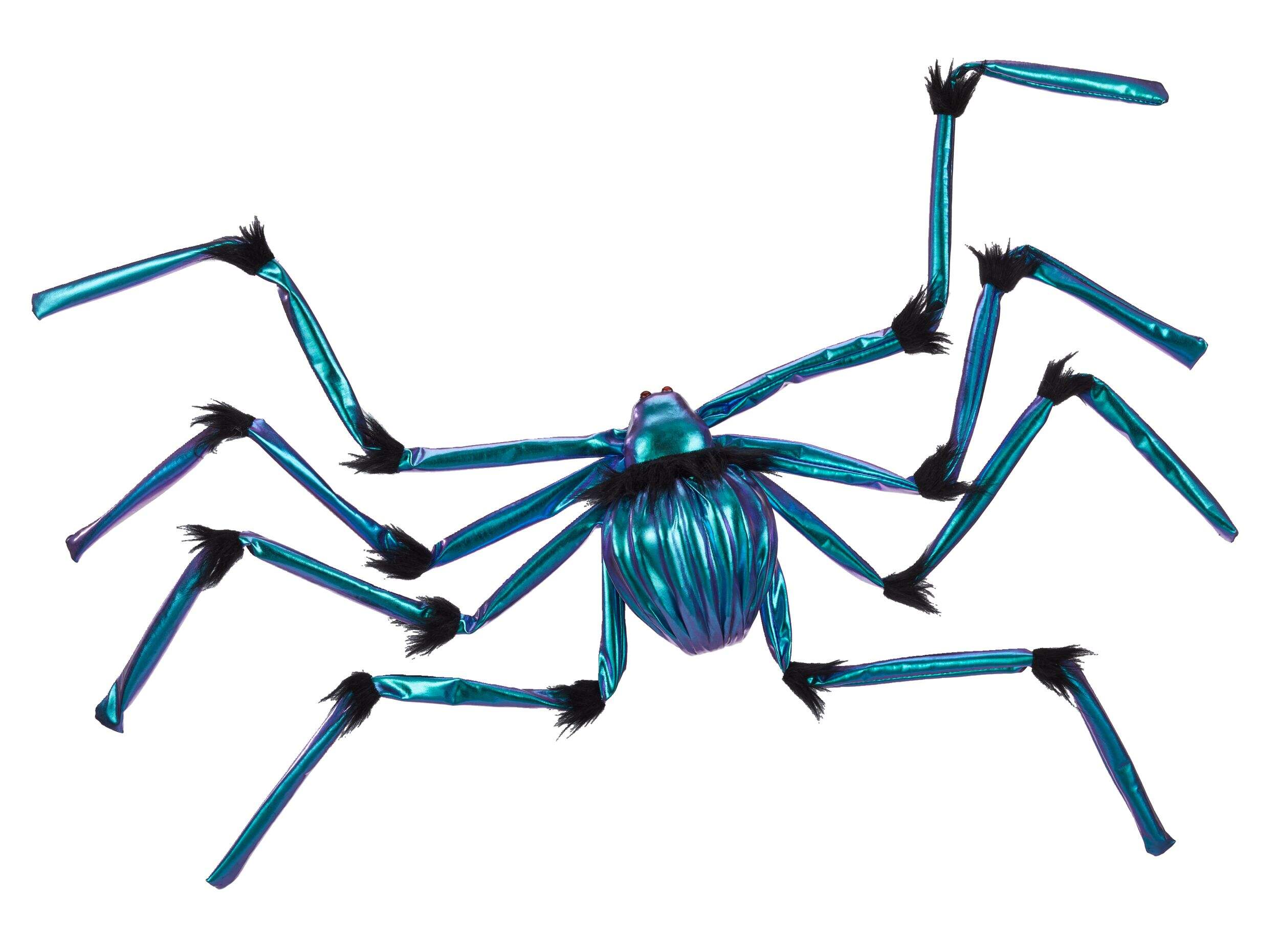 For Living Spider Iridescent Prop, Blue, 47-in, Outdoor Decoration for Halloween Overhead_Flat
