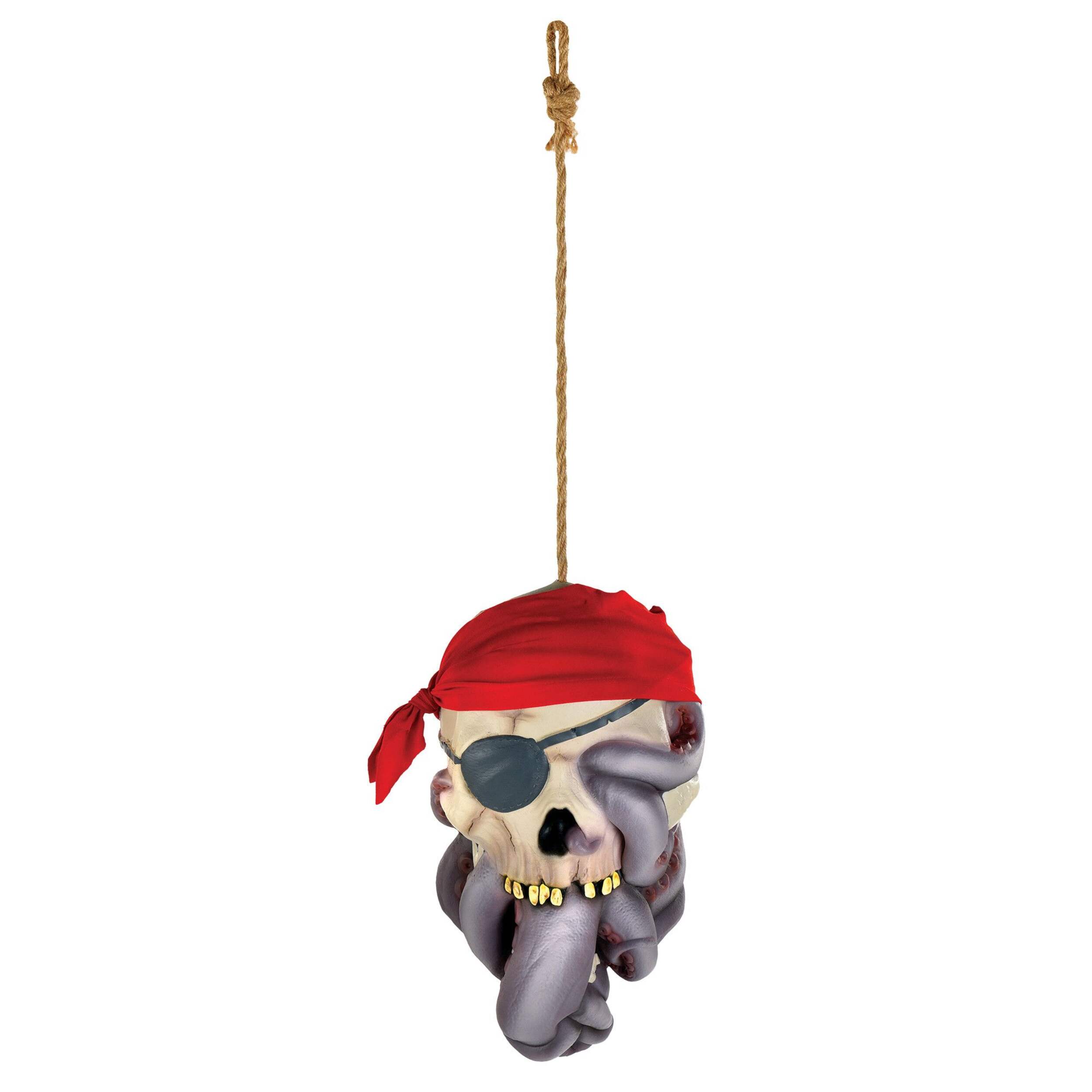 Pirate Skull Hanging Prop, Multi-Coloured, 24-in, Indoor/Outdoor Decoration for Halloween Front_Flat