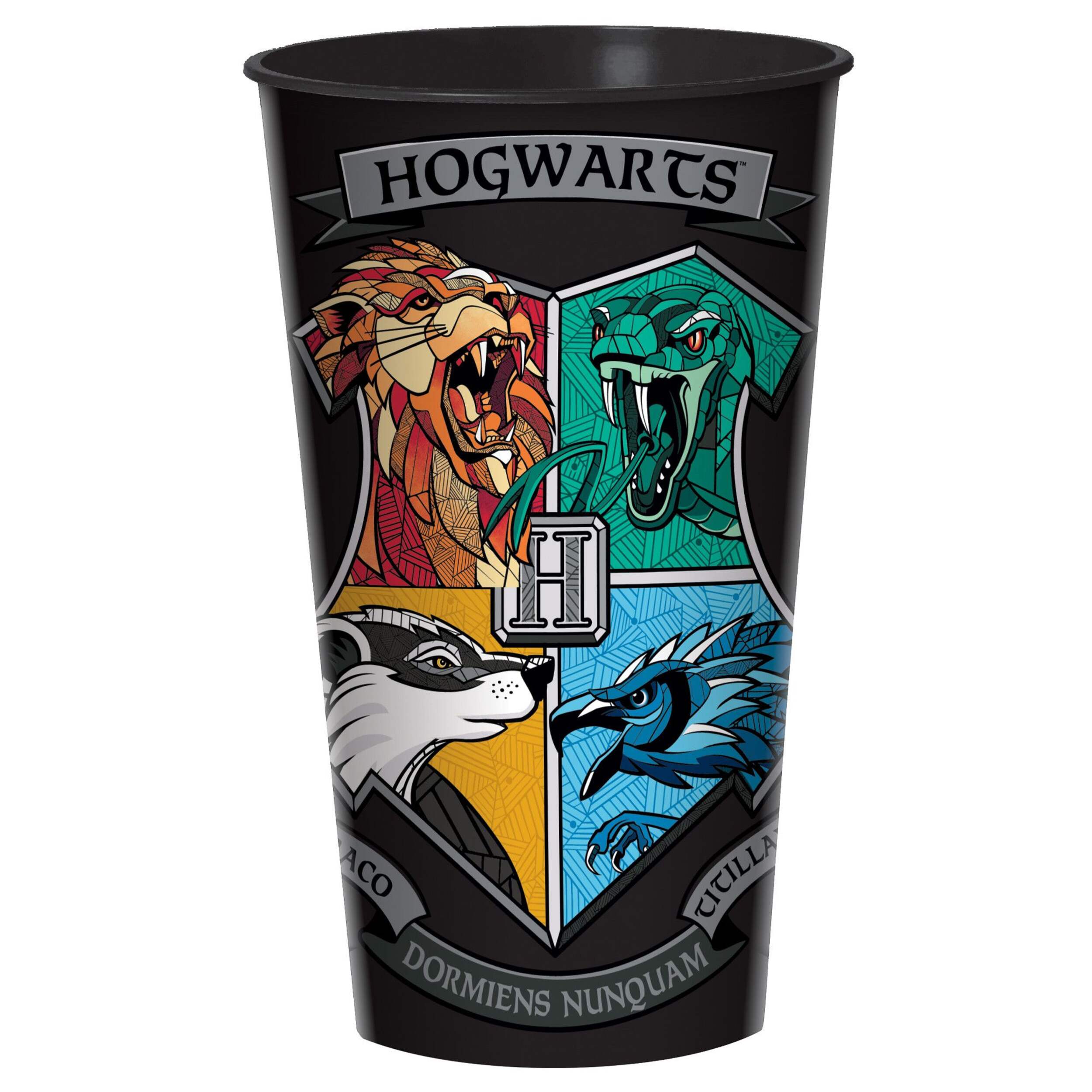 Harry Potter "Hogwarts" Plastic Reusable Favour Cup, Black Multi-Coloured, 32-oz, for Birthday Front_Elevated