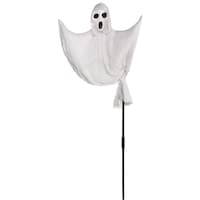 Ghost Floating Illusion Yard Stake, White, 57-in, Outdoor Decoration for Halloween Front_Flat