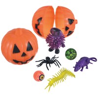 Jack-O'-Lantern Unboxing Plastic & Rubber Toy Favours, Multi-Coloured, 4-in, 12-pk, for Halloween Composite_or_Mixed