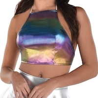 Haut court huileux, multicolore, tailles variées, accessoire de costume portable pour l'Halloween Front_Flat