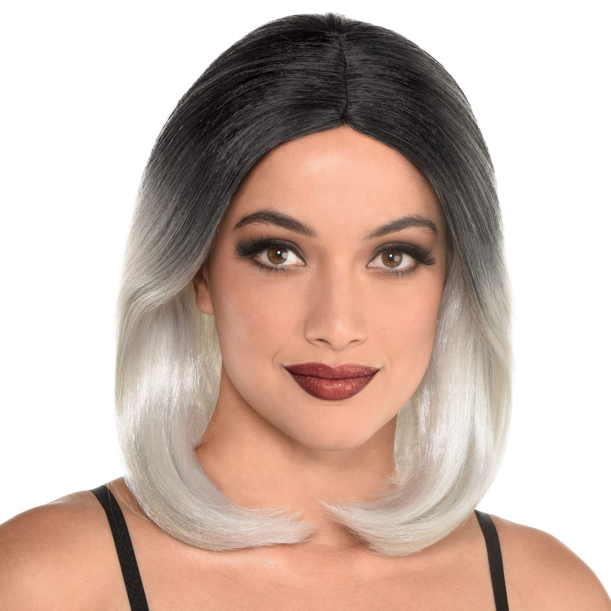 Silver Ombre Short Wig Front_Flat