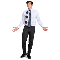 Adult The Office Jim Halpert 3 Hole Punch Kit with Clip-On Tie and 3 Adhesive Dots, Black, One Size, Wearable Costume Accessory for Halloween