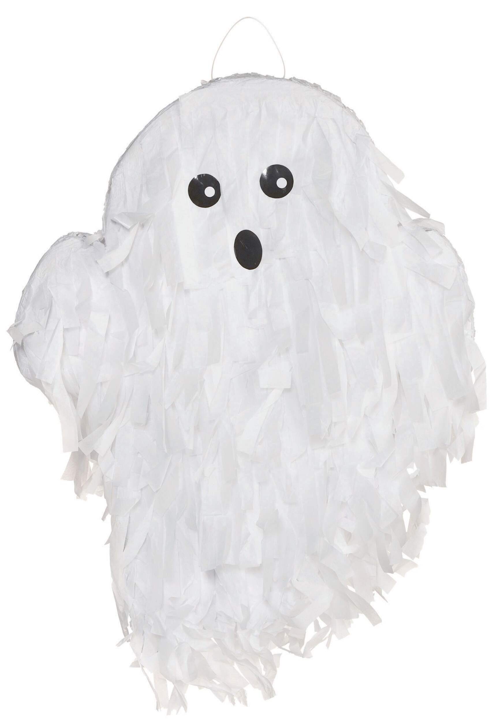 Ghost Hanging Pinata, White, 18-in, Indoor/Outdoor Decoration for Halloween Front_Flat