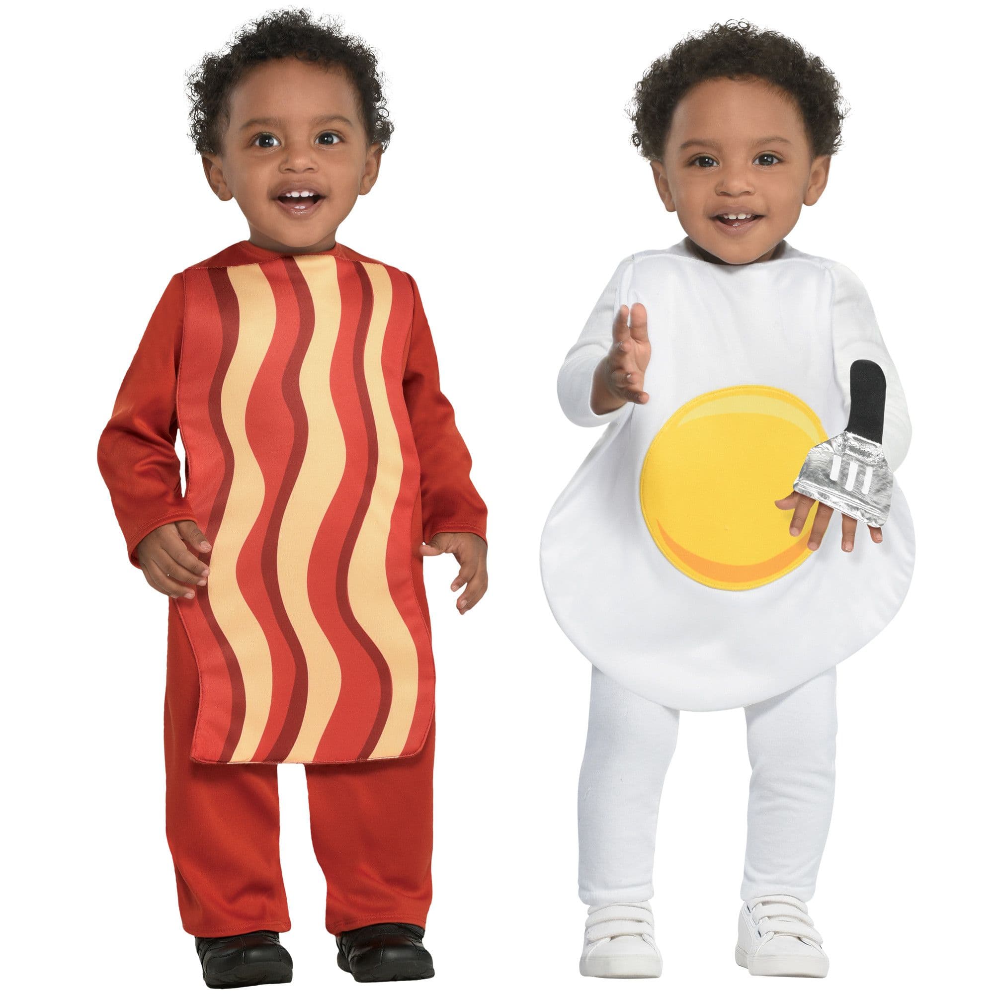 Infant Bacon Egg Red White Jumpsuit Couples Halloween Costume Assorted Sizes Party City