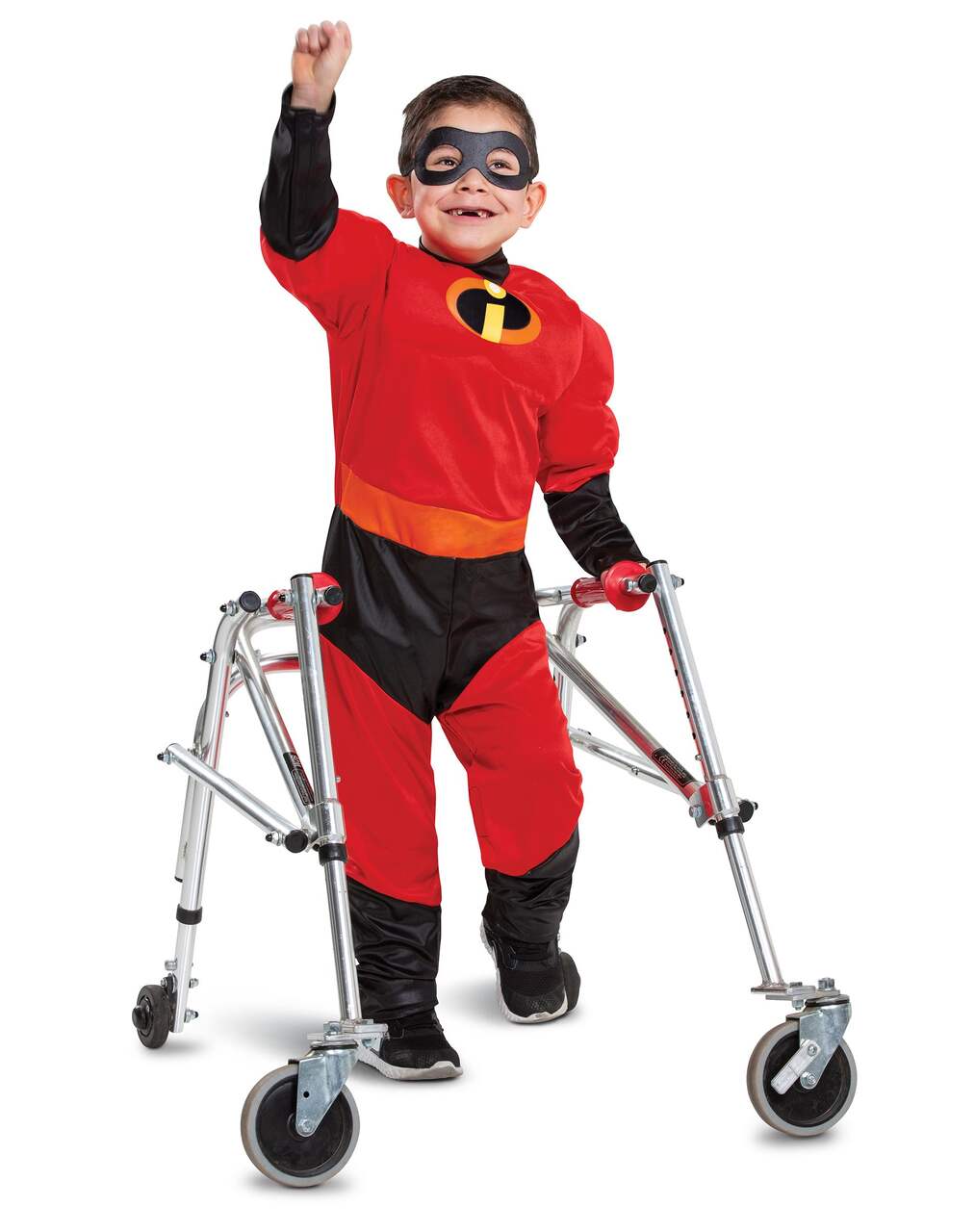 Toddler Disney Pixar The Incredibles Dash Red/Black Padded Jumpsuit with  Gloves/Mask/Boot Covers Adaptive Halloween Costume, One Size