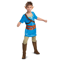 Nintendo The Legend of Zelda Link Halloween Costume, Blue Tunic with Ears, Kids, Assorted Sizes Front_Angled_Right