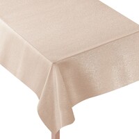 Rectangle Fabric Reusable Table Cover, Metallic Beige, 60-in x 104-in, for Birthday CloseUp